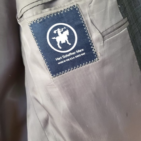 Hart Schaffner Marx Grey 46R Suit Jacket Retail $350 - Picture 2 of 7